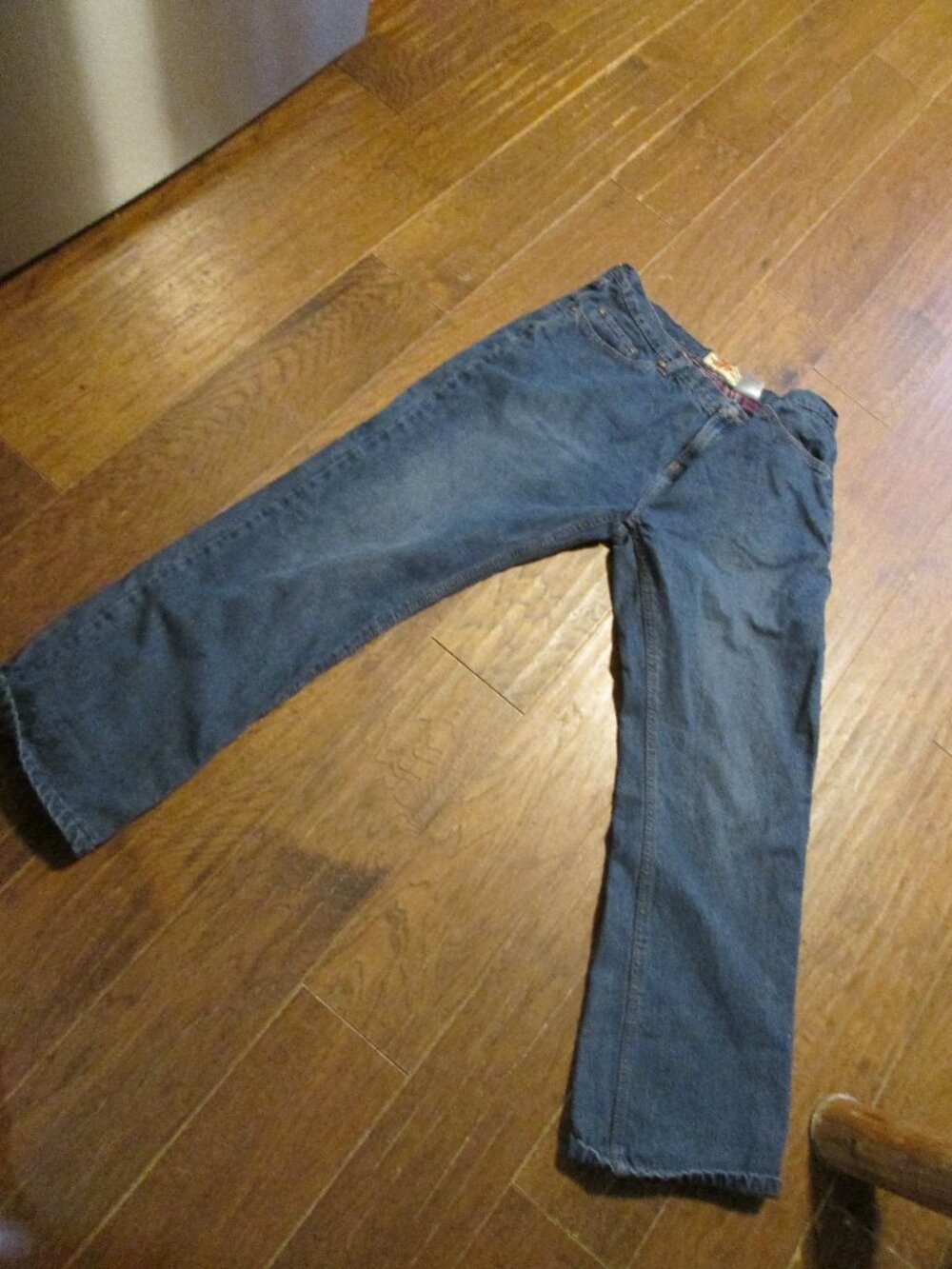 vtg ladies flannel lined jeans Field Forest red gray flannel sz 12 36x30